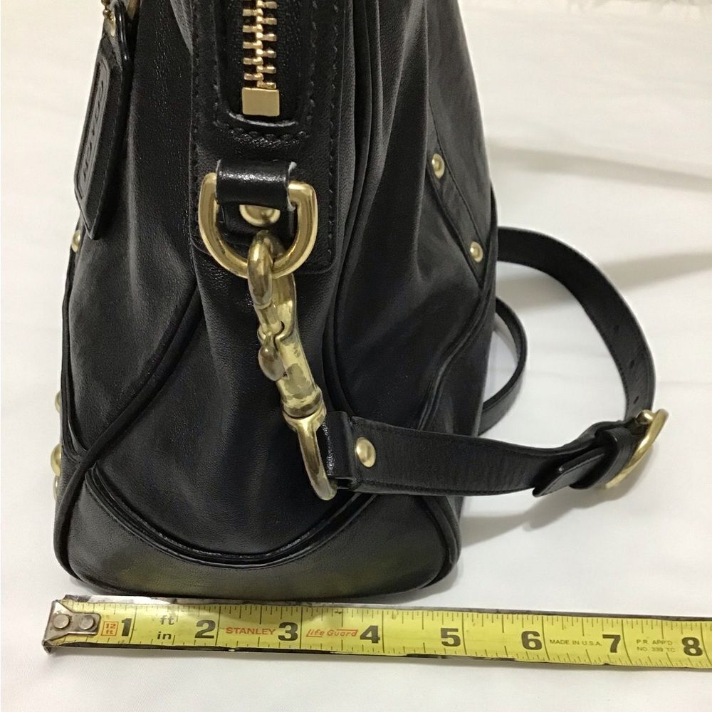 Coach Nancy Black Silver Studs Leather Shoulder Crossbody Bag - Picture 4 of 12